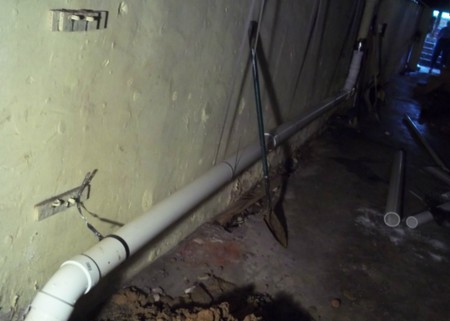Pipework installed in basement