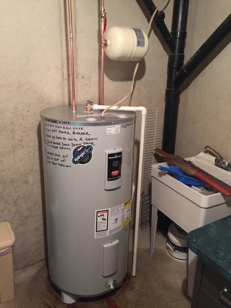 50 Gallon Electric Water Heater installation & Thermal expansion Tank (1)